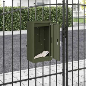 caixa de correio Verde-oliva 30 x 23 x 55 cm Aço