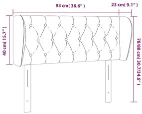 Cabeceira de cama c/ abas tecido 93x23x78/88 cm cinzento-escuro