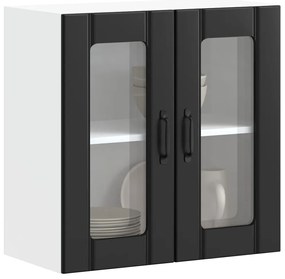 Armário de parede de cozinha porta vidro Lucca preto