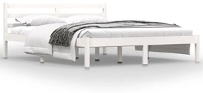 Estrutura de cama king 150x200 cm pinho maciço branco