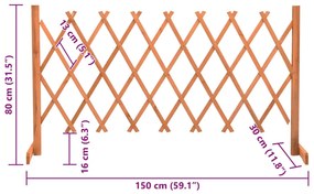 Vedação em treliça para jardim 150x80 cm abeto maciço laranja