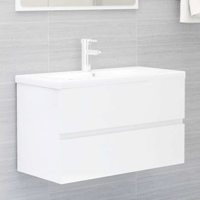804752 vidaXL Armário lavatório 80x38,5x45 cm contraplacado branco brilhante