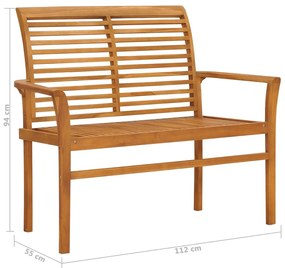 Banco de jardim c/ almofadão azul 112 cm teca maciça