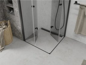 Mexen Lima Duo cabine de duche dobrável 80 x 80 cm, transparente, preta - 856-080-080-70-00-02