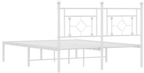 Estrutura de cama com cabeceira 140x200 cm metal branco