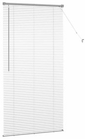 Persiana de Janela com cortinas Manual Prata 80 x 130 cm Alumínio