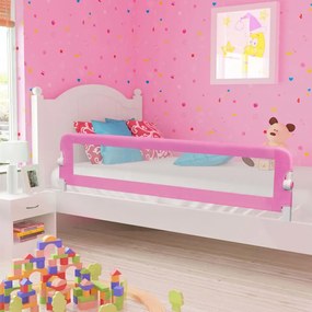10171 vidaXL Barra de segurança p/ cama infantil 180x42cm poliéster rosa