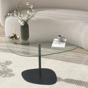 Mesa de Centro Soho – Transparente e Preto – 85x40x67 cm