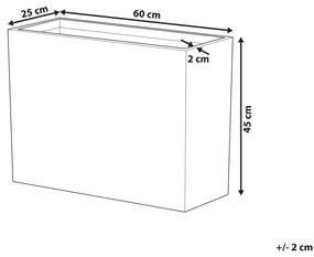 Vaso para plantas cinzento 25 x 60 x 45 cm EDESSA Beliani