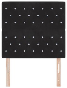 Cabeceira LED em veludo preto, 90 cm