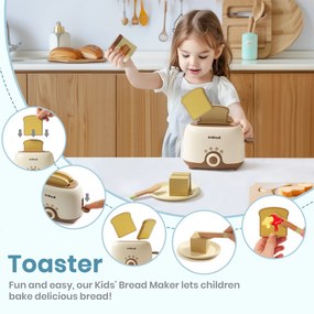 Conjunto de 4 eletrodomésticos de cozinha de brincar cor creme.