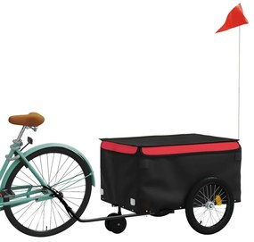 Reboque para bicicleta 30 kg ferro preto e vermelho