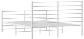 Estrutura de cama com cabeceira e pés 160x200 cm metal branco