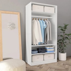 Roupeiro 100x50x200 cm derivados de madeira branco