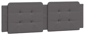 Estrutura cama c/ cabeceira couro artificial 160x200cm cinzento