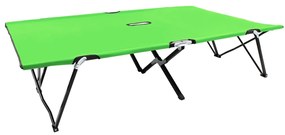 Espreguiçadeira/cama dobrável para 2 pessoas aço verde