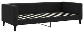 Sofá-cama com gavetão e gavetas 90x190 cm tecido preto