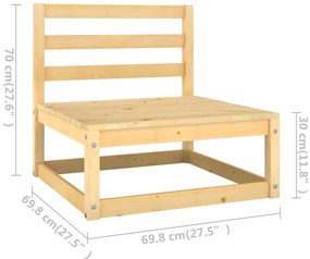 7 pcs conjunto lounge de jardim c/ almofadões pinho maciço
