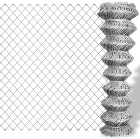 Cerca de arame 15x1 m aço galvanizado prateado