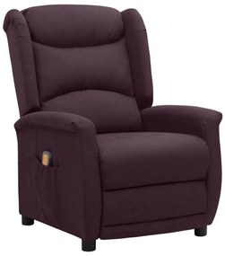 vidaXL Poltrona de massagens tecido roxo