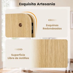 Espelho de Corpo Inteiro com Painel Perfurado, 80 x 14 x 140 cm, Arrumação Integrada, Natural