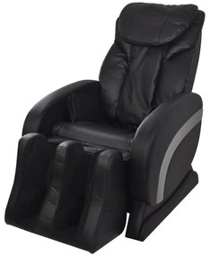 vidaXL Cadeira de massagens couro artificial preto