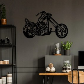 Acessório Decorativo de Parede Metal – Motocicleta – Preto – 44 x 70 c