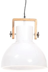 Candeeiro suspenso industrial redondo 25 W 40 cm E27 branco
