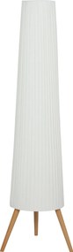 HOMCOM Candeeiro de Pé com Tripé Brilho Ajustável 3 Níveis Interruptor de Pé Pernas de Madeira e Ecrã de Tecido 46x46x153 cm Branco | Aosom Portugal