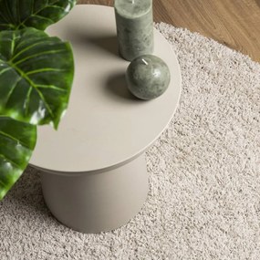 Tapete shaggy de pelo alto PAMPLONA Ø 100 cm creme