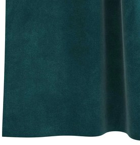 Cortinas Blackout vidaXL com Laços de Pendurar 2 pcs Verde Escuro Velu