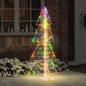 vidaXL Árvore de Natal com 160 LEDs Multicolor 150 cm Acrílo