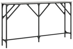 Mesa consola 140x23x75 cm derivados de madeira cinzento sonoma