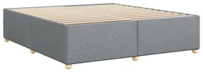 Estrutura de cama sem colchão 200x200 cm tecido cinzento-claro