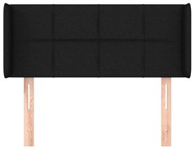 Cabeceira de cama c/ abas tecido 103x16x78/88 cm preto