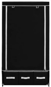 Roupeiro 87x49x159 cm tecido preto