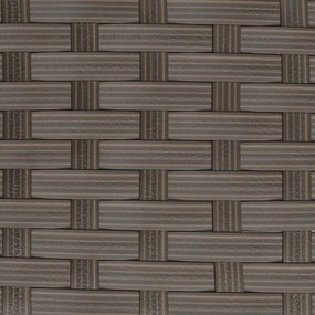 5 pcs conjunto sofás formato L c/ almofadões vime PE castanho