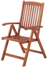 Cadeira de jardim em madeira de acácia com almofada terracota claro TOSCANA Beliani