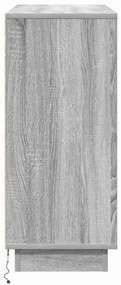 Sideboard com LED Cinza Sonoma 90x32x75 cm Madeira de Engenharia