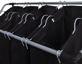 Separadores de roupa suja com sacos 2 pcs preto e cinzento