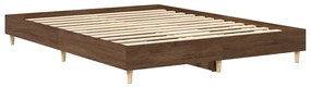 Estrutura cama sem colchão 140x200 cm carvalho castanho