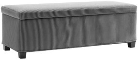 HOMCOM Banco de Arrumação Capacidade de 84 L Estofado em Veludo Banco Pé de Cama para Dormitório 112x42x40 cm Cinzento | Aosom Portugal