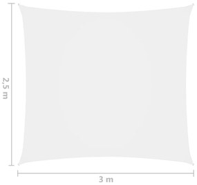 Para-sol estilo vela tecido oxford retangular 2,5x3 m branco
