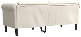 Sofá de 2 lugares veludo creme