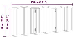 Portão para cães dobrável 3 painéis 150 cm álamo castanho