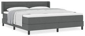 Cama Box com Colchão , Cinza Escuro, 180 x 200 cm, Tecido.