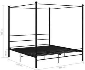 Estrutura de cama dossel 180x200 cm metal preto