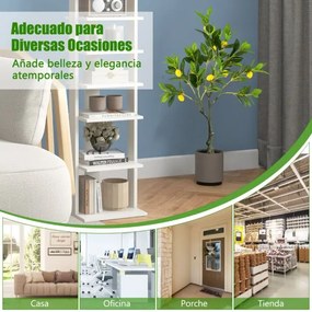 Limoeiro artificial 80 cm Planta de limão falsa com vaso em cimento Decoração de interiores Sala de estar Escritório