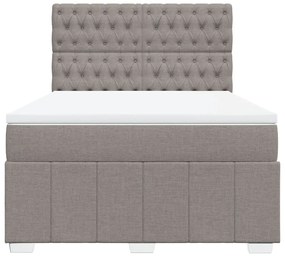 Cama com molas/colchão 140x190 cm tecido castanho-acinzentado