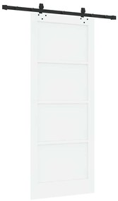 Porta Deslizante com Conjunto de Ferragens 'ORKDAL'Branco de Madeira M